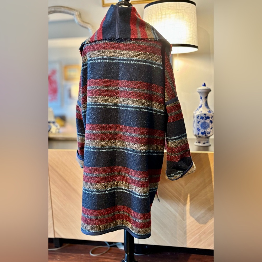 🧵 HANDMADE (by me!) Open-Front Wool Blend Coat size L - Picture 8 of 13